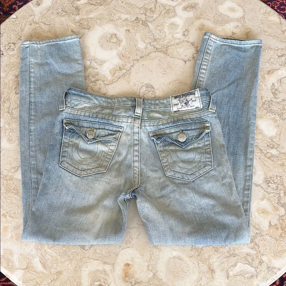 True Religion Halle Flap Pocket Skinny Fit 100% Cotton Jeans - Picture 4 of 12